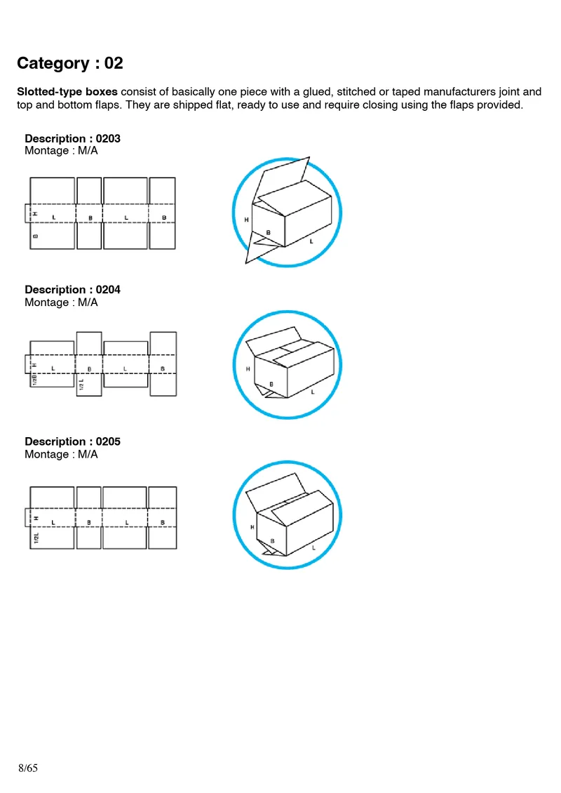 FEFCO 0203, 0204, 0205