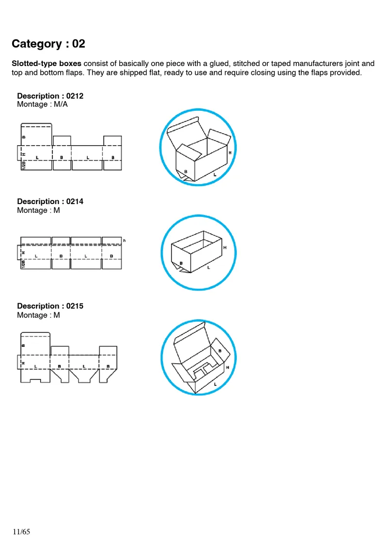 FEFCO 0212, 0214, 0215