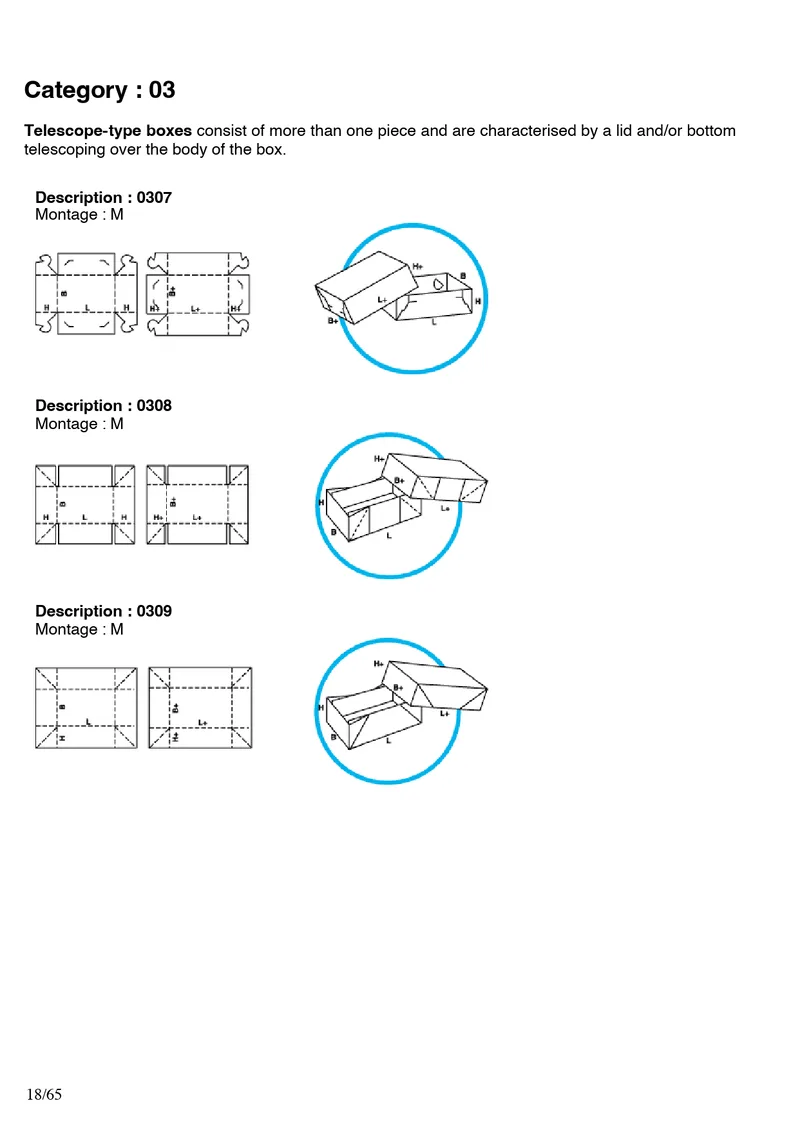 FEFCO 0307, 0308, 0309