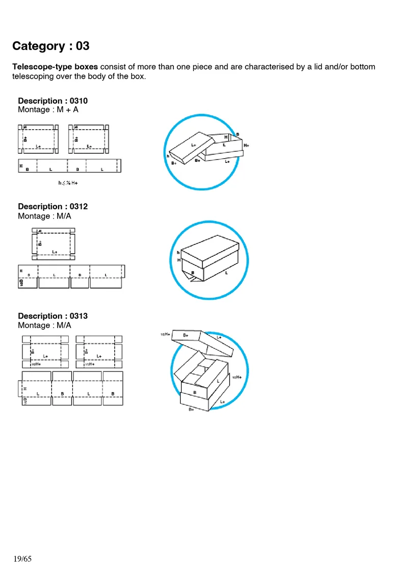FEFCO 0310, 0312, 0313