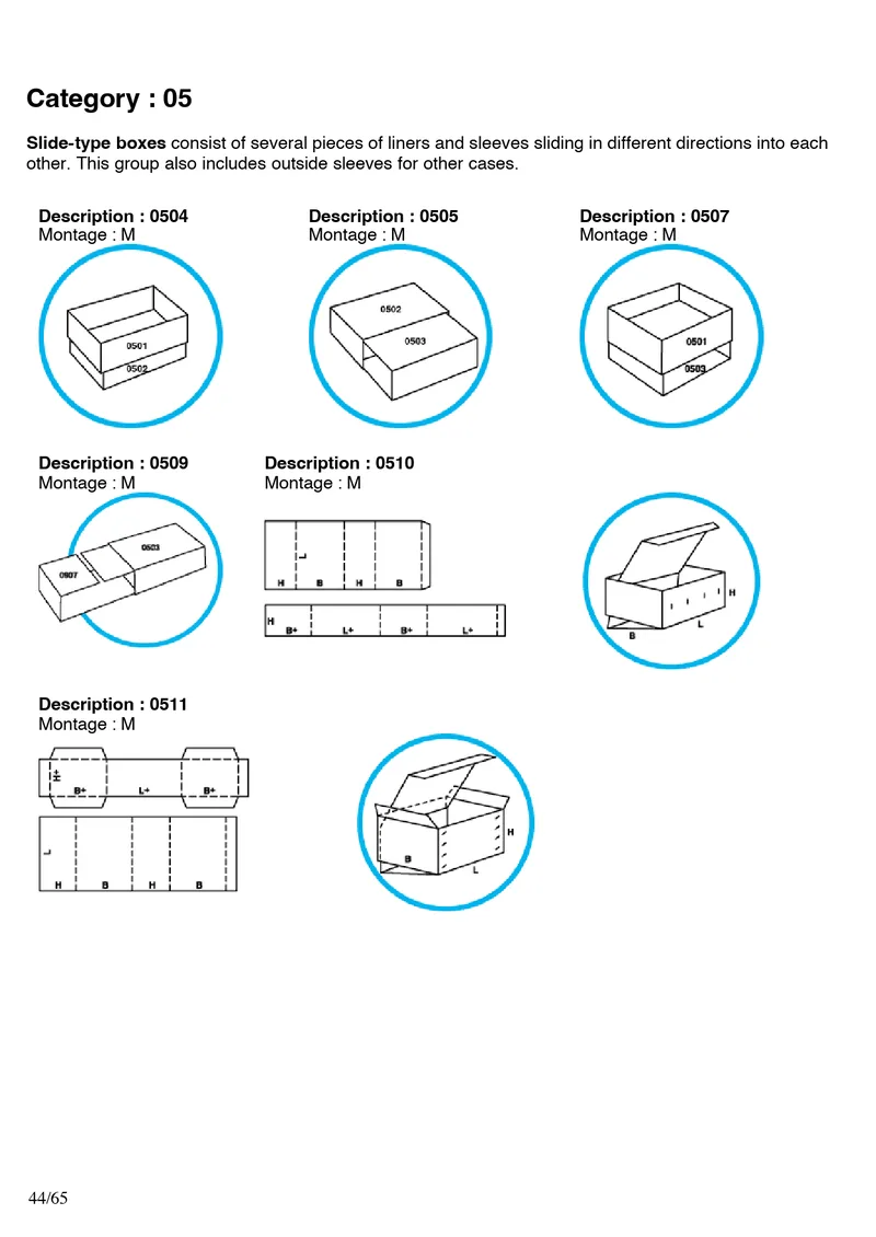 FEFCO 0504, 0505, 0507, 0509, 0510, 0511
